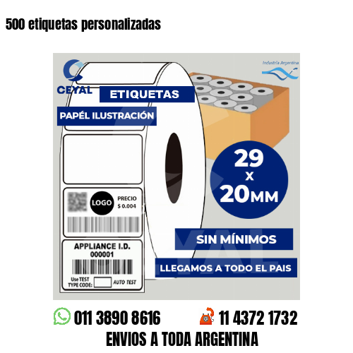 500 etiquetas personalizadas