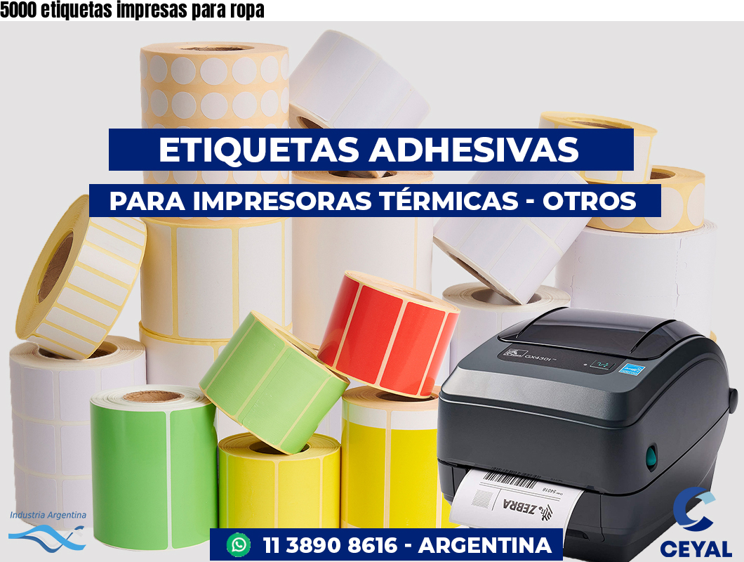 5000 etiquetas impresas para ropa