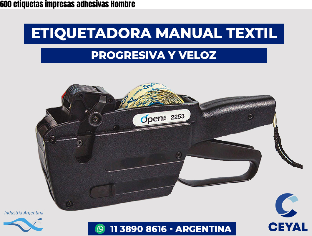 600 etiquetas impresas adhesivas Hombre