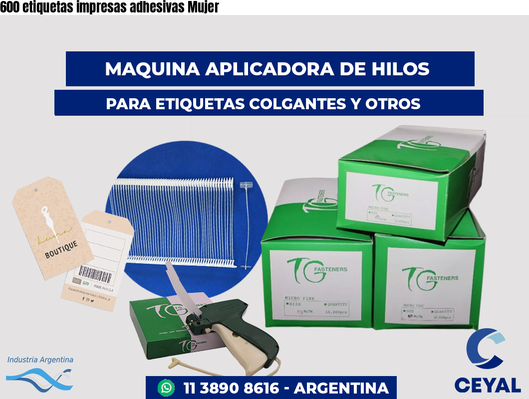 600 etiquetas impresas adhesivas Mujer
