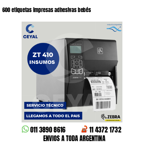 600 etiquetas impresas adhesivas bebés