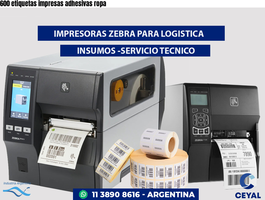600 etiquetas impresas adhesivas ropa