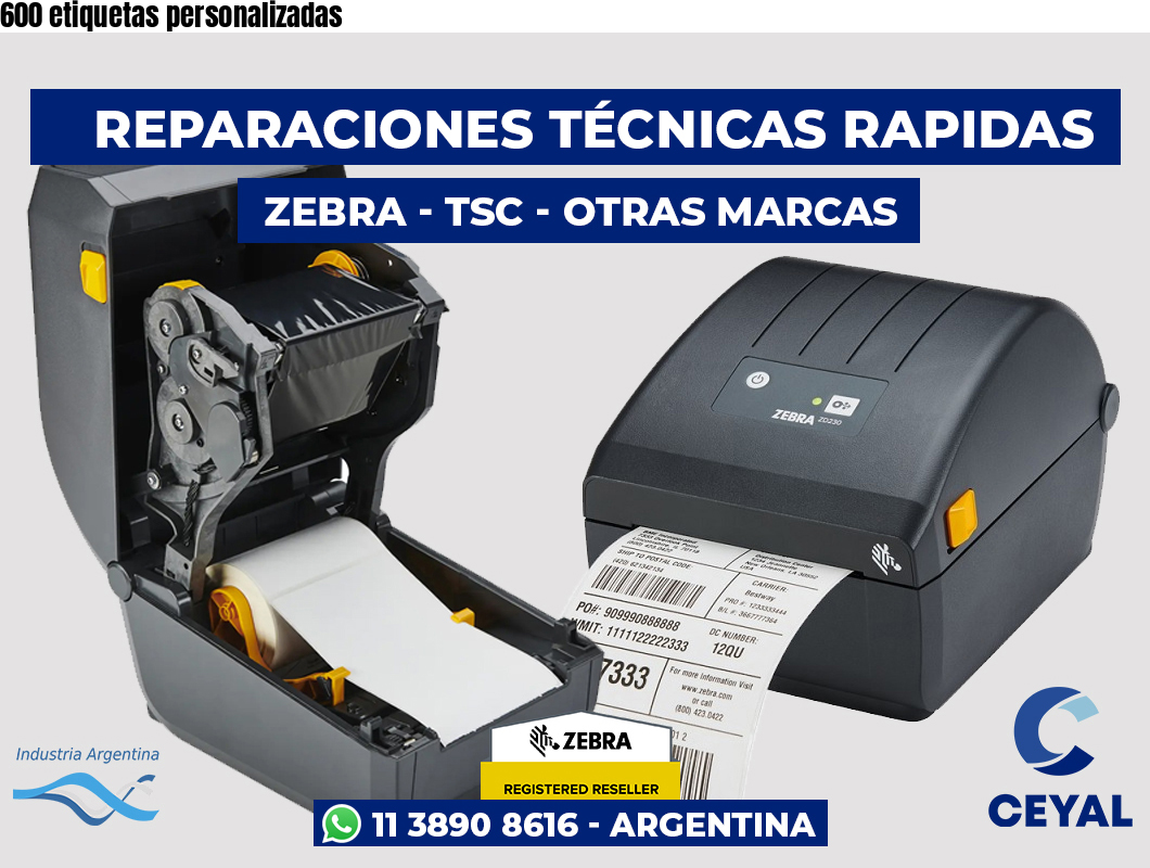 600 etiquetas personalizadas