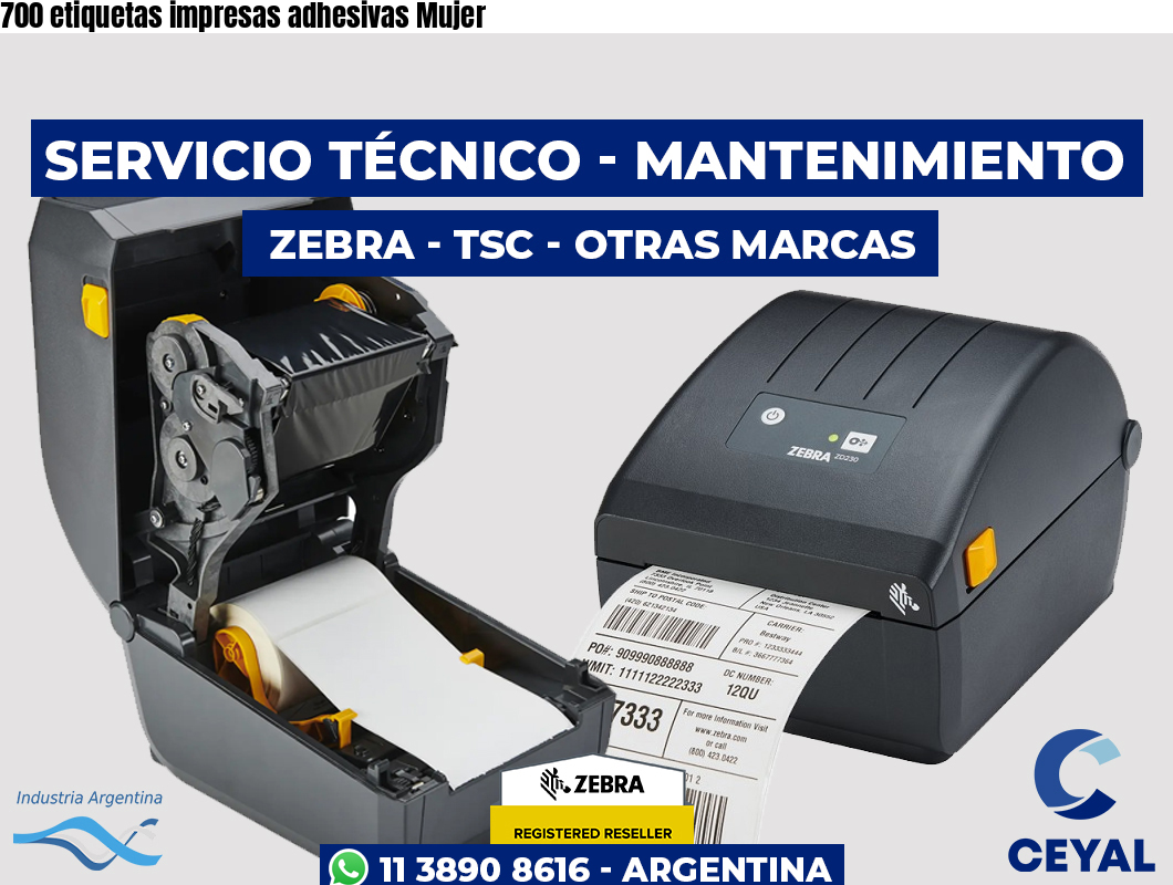 700 etiquetas impresas adhesivas Mujer