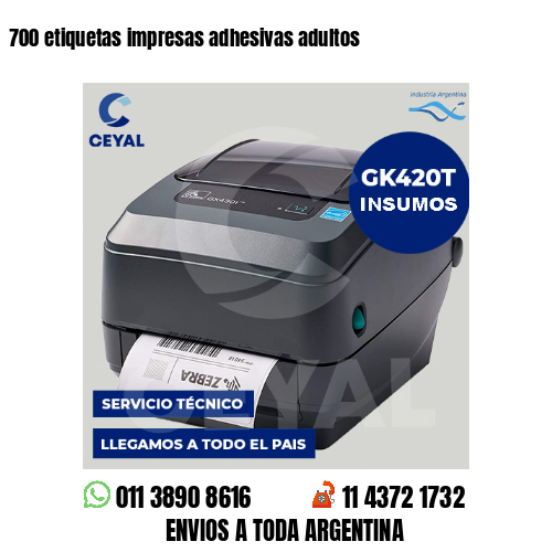 700 etiquetas impresas adhesivas adultos