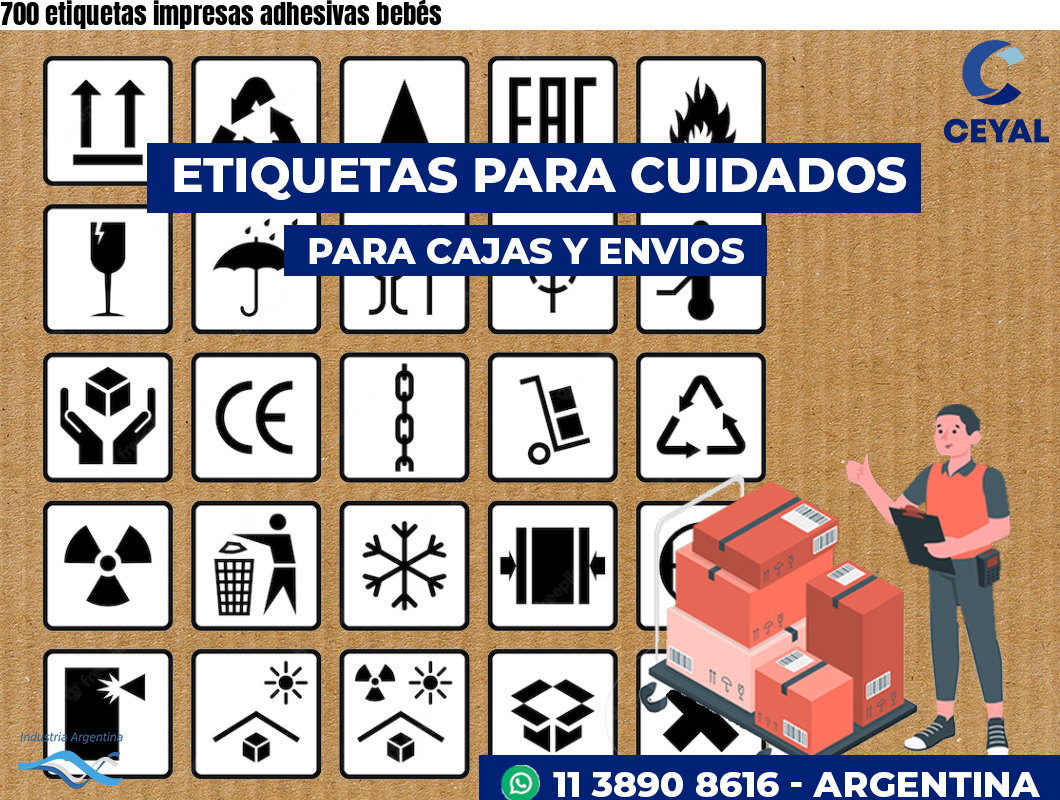 700 etiquetas impresas adhesivas bebés