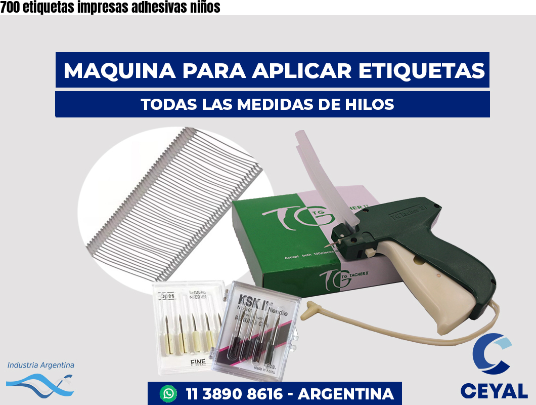 700 etiquetas impresas adhesivas niños