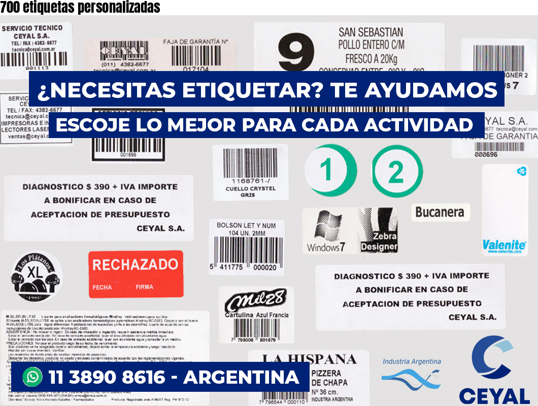 700 etiquetas personalizadas