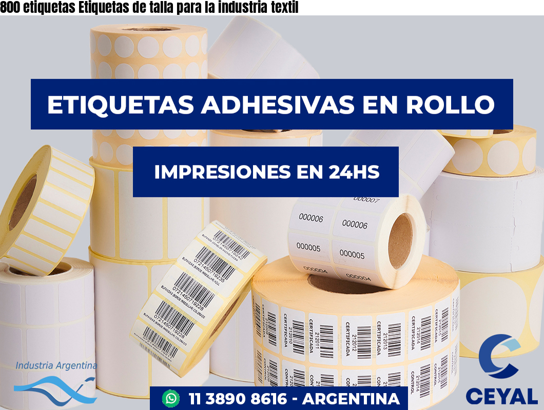 800 etiquetas Etiquetas de talla para la industria textil