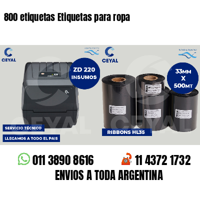 800 etiquetas Etiquetas para ropa