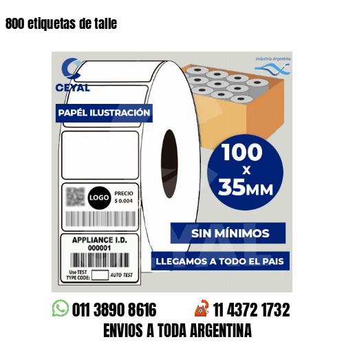 800 etiquetas de talle