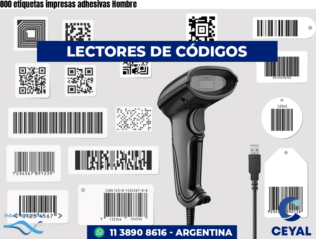 800 etiquetas impresas adhesivas Hombre