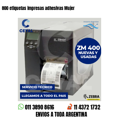 800 etiquetas impresas adhesivas Mujer