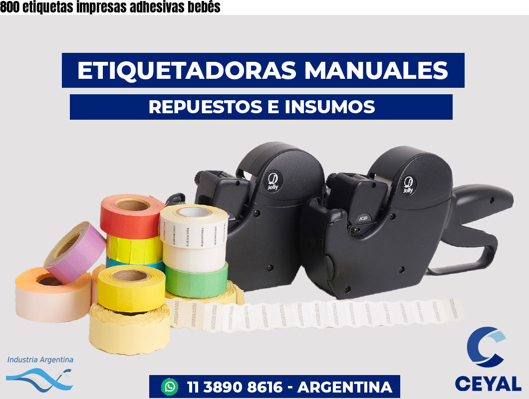 800 etiquetas impresas adhesivas bebés