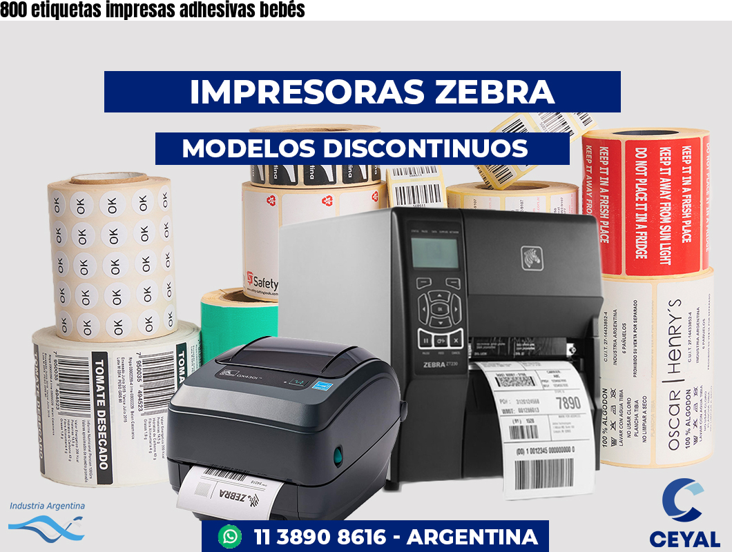 800 etiquetas impresas adhesivas bebés