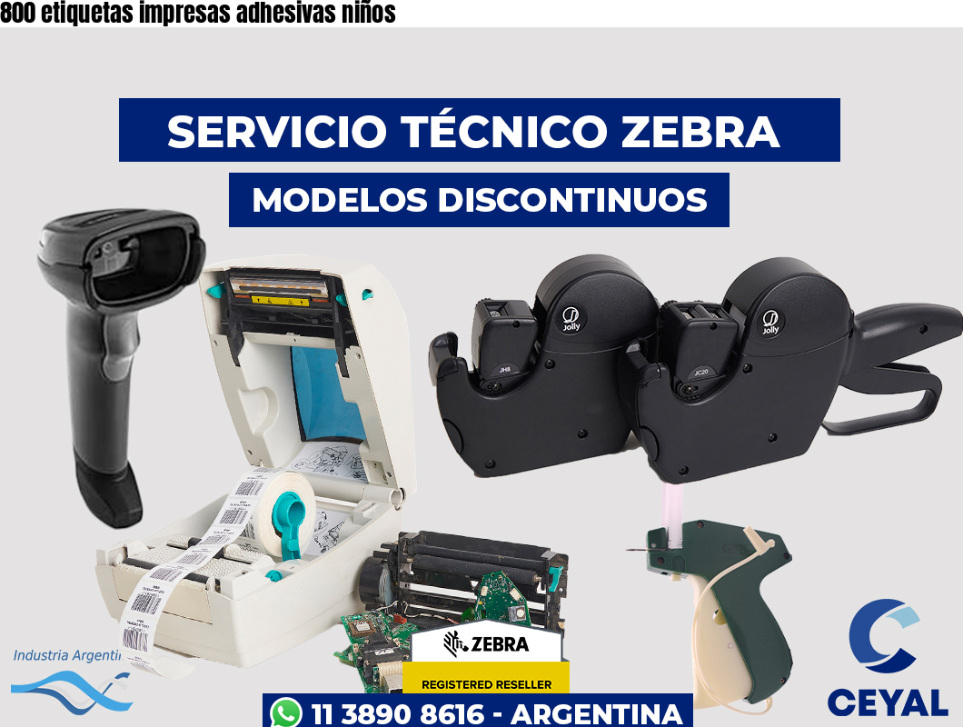 800 etiquetas impresas adhesivas niños