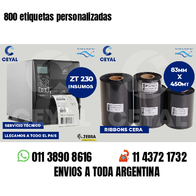 800 etiquetas personalizadas