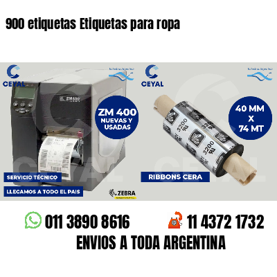 900 etiquetas Etiquetas para ropa