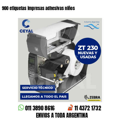 900 etiquetas impresas adhesivas niños