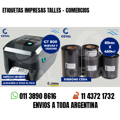 ETIQUETAS IMPRESAS TALLES - COMERCIOS