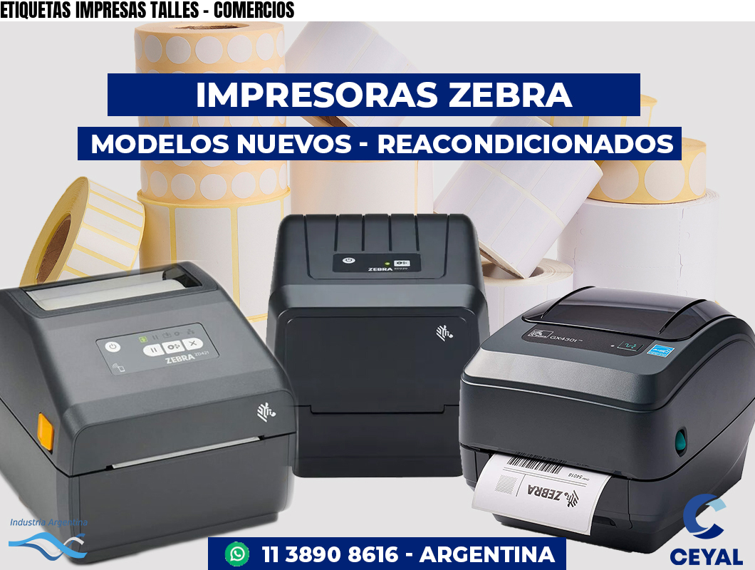 ETIQUETAS IMPRESAS TALLES - COMERCIOS