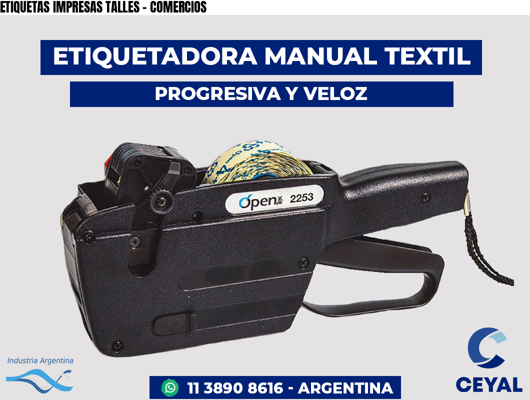 ETIQUETAS IMPRESAS TALLES - COMERCIOS