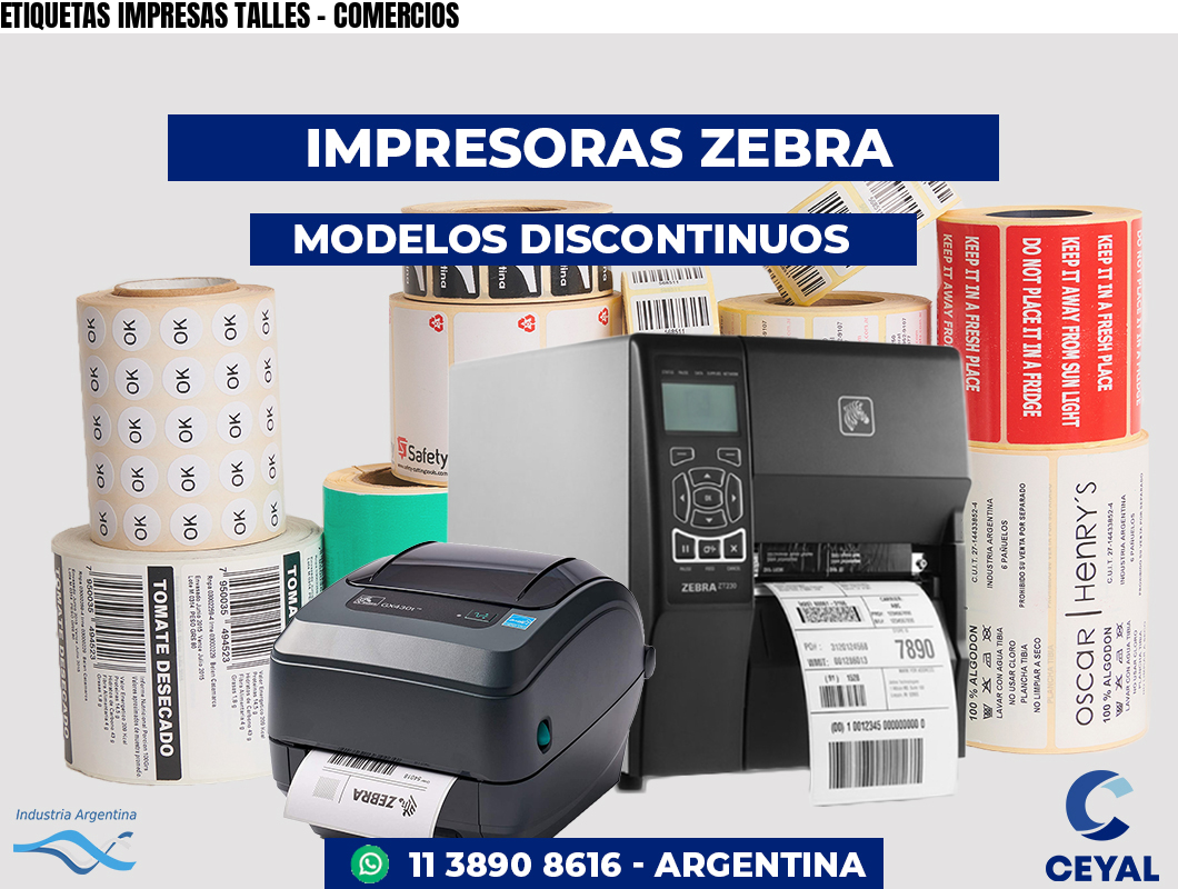 ETIQUETAS IMPRESAS TALLES - COMERCIOS