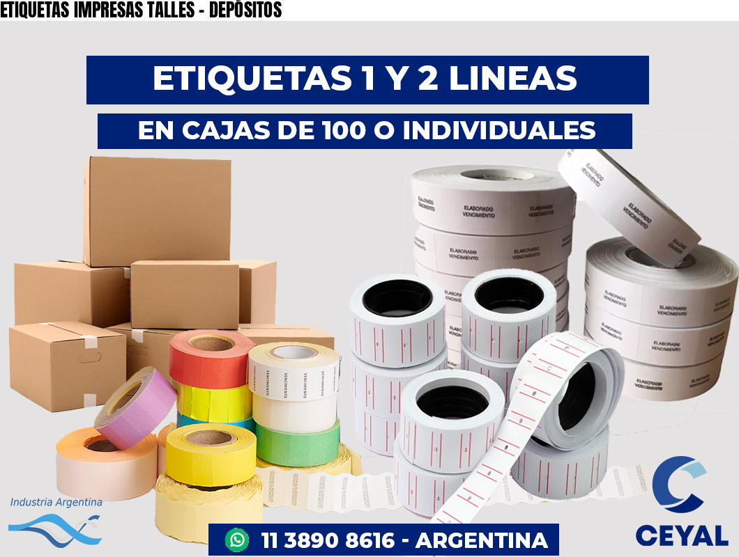 ETIQUETAS IMPRESAS TALLES - DEPÓSITOS