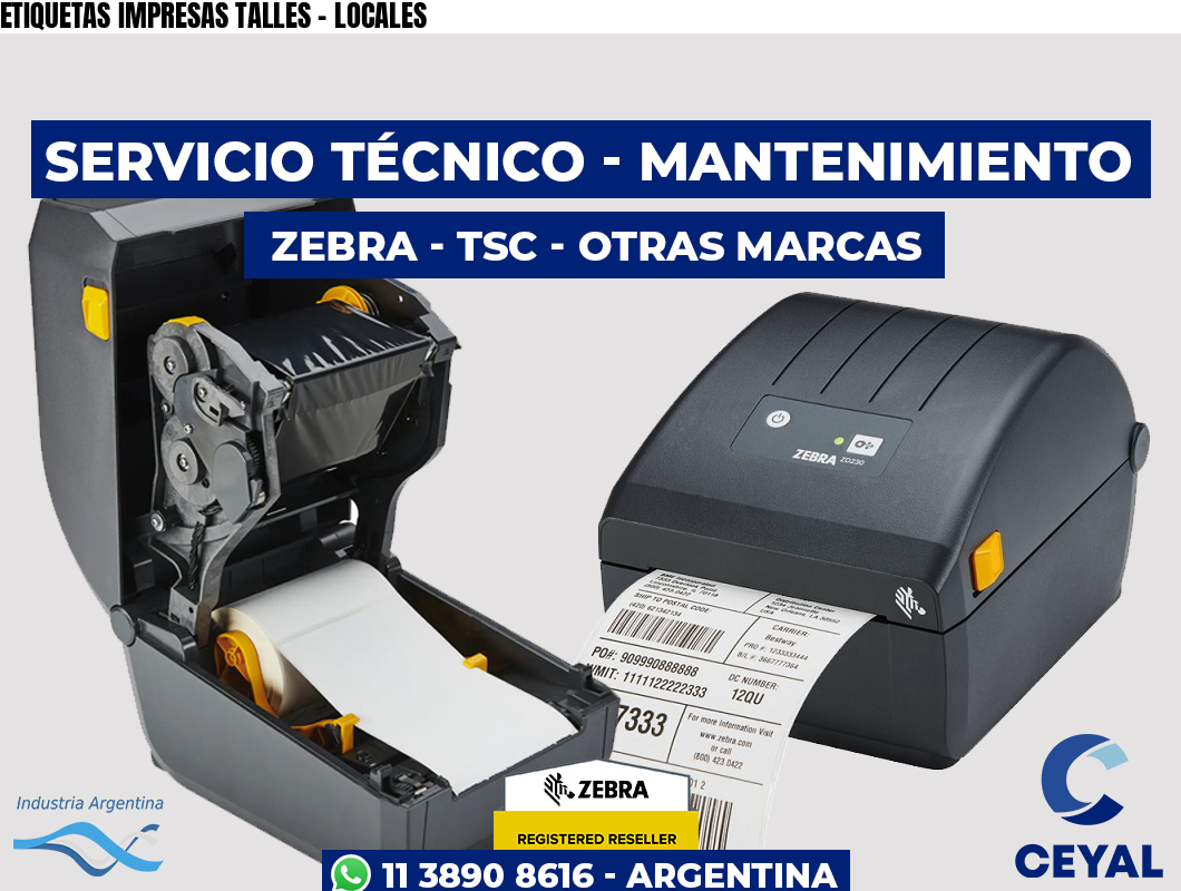 ETIQUETAS IMPRESAS TALLES - LOCALES