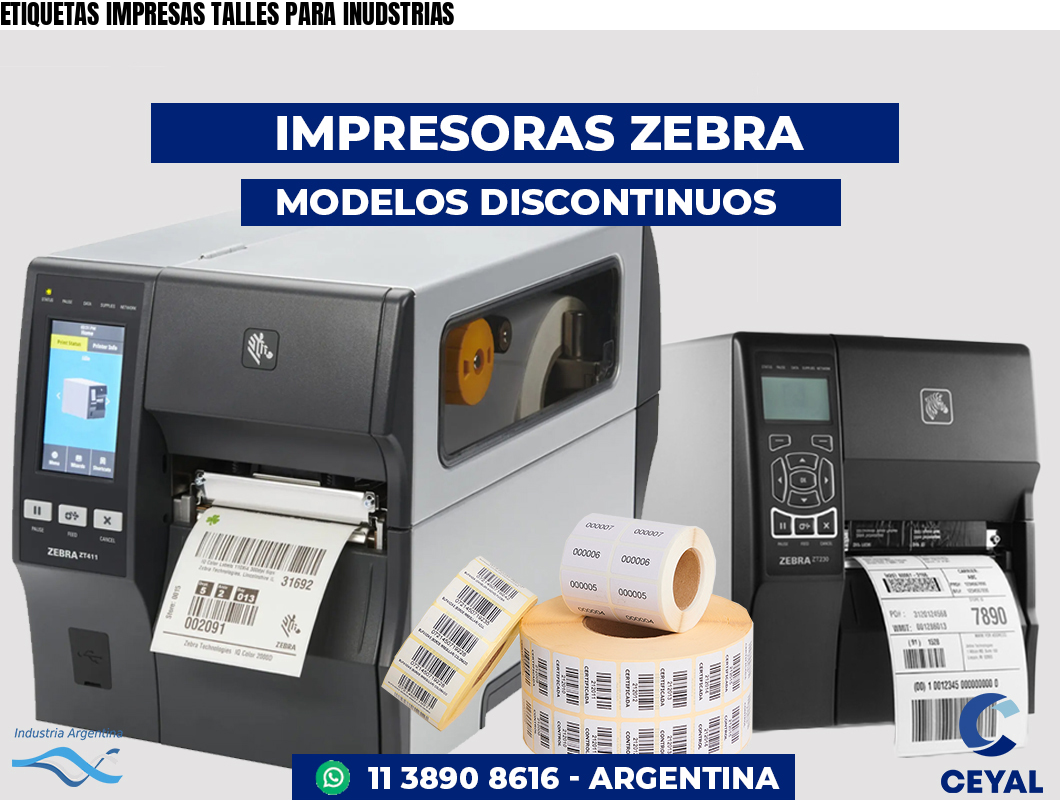ETIQUETAS IMPRESAS TALLES PARA INUDSTRIAS