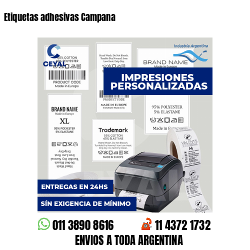 Etiquetas adhesivas Campana
