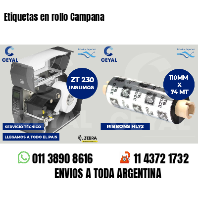 Etiquetas en rollo Campana