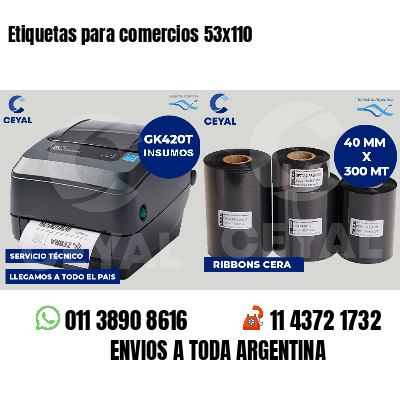 Etiquetas para comercios 53x110