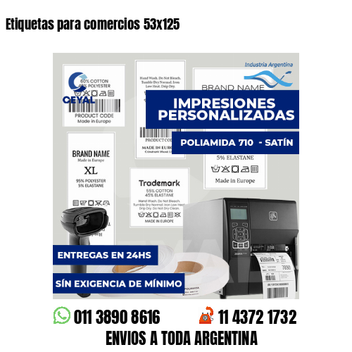Etiquetas para comercios 53x125