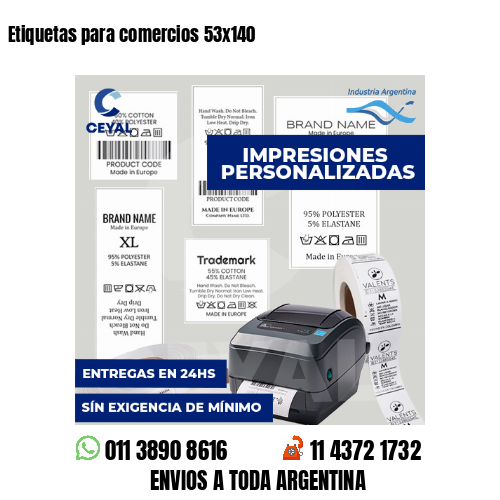 Etiquetas para comercios 53x140