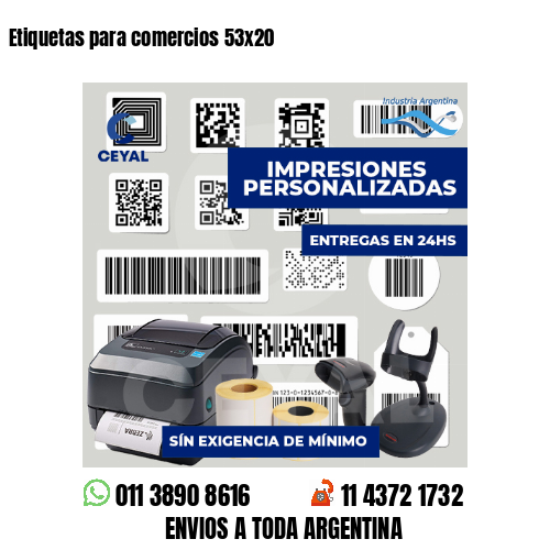 Etiquetas para comercios 53x20