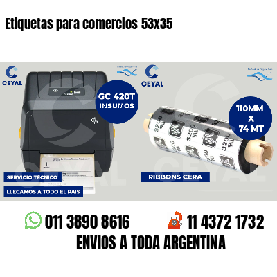Etiquetas para comercios 53x35
