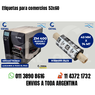 Etiquetas para comercios 53x60