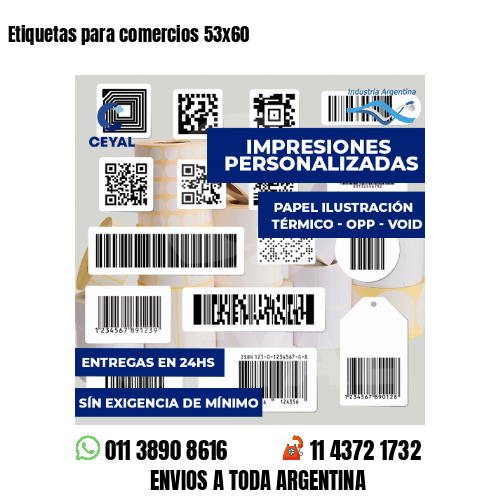 Etiquetas para comercios 53x60