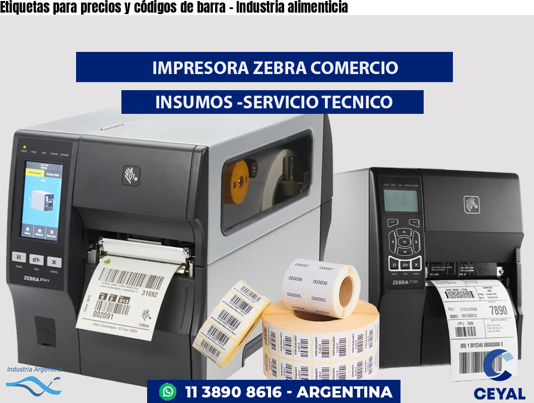 Etiquetas para precios y códigos de barra - Industria alimenticia