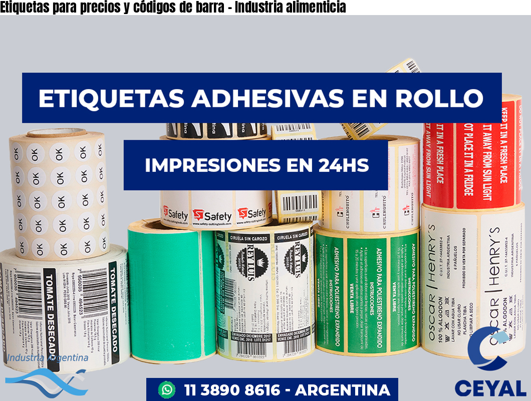 Etiquetas para precios y códigos de barra – Industria alimenticia