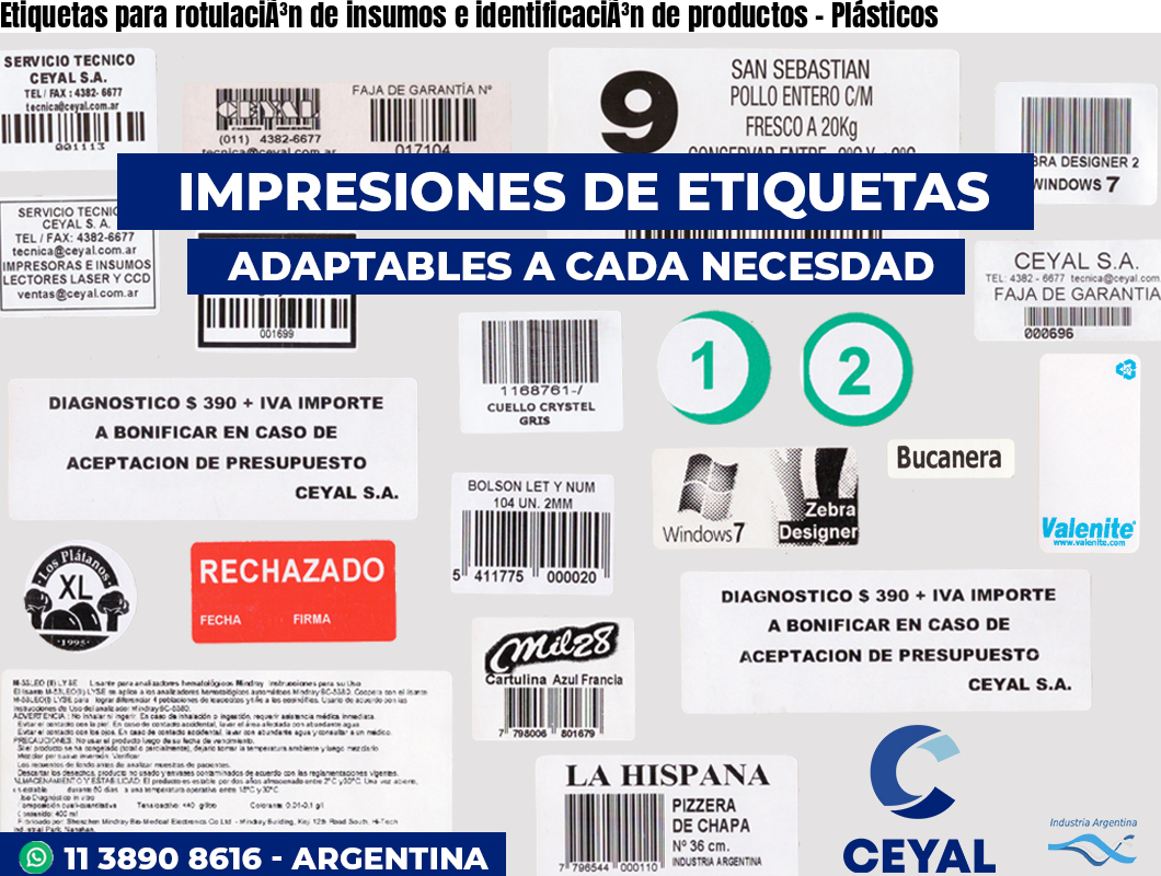 Etiquetas para rotulaciÃ³n de insumos e identificaciÃ³n de productos – Plásticos