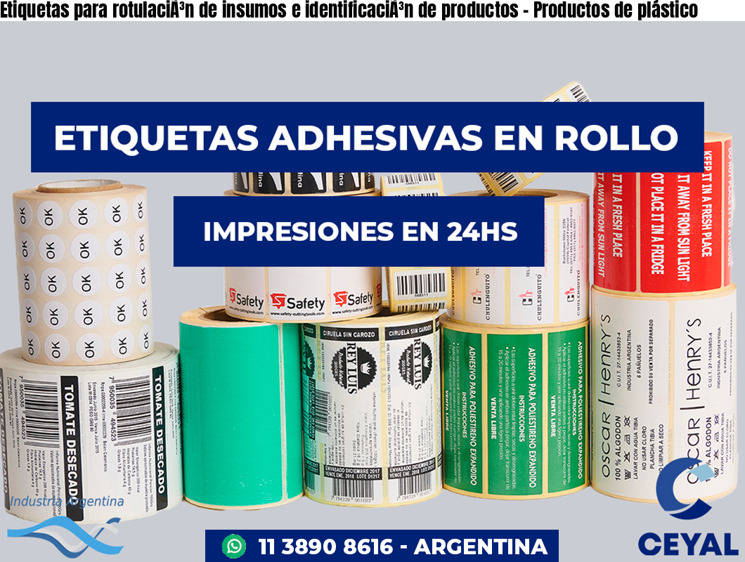 Etiquetas para rotulaciÃ³n de insumos e identificaciÃ³n de productos – Productos de plástico