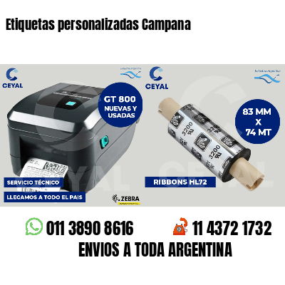 Etiquetas personalizadas Campana