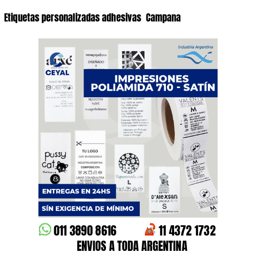 Etiquetas personalizadas adhesivas Campana