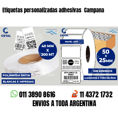 Etiquetas personalizadas adhesivas Campana