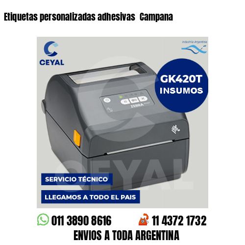 Etiquetas personalizadas adhesivas Campana