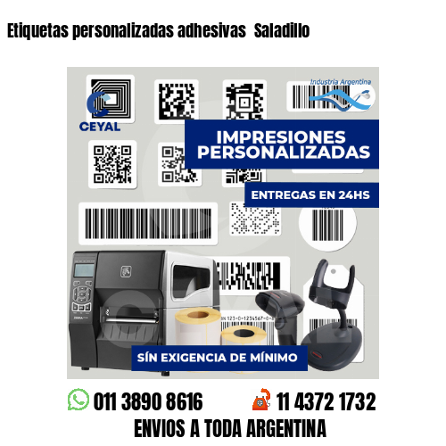 Etiquetas personalizadas adhesivas  Saladillo