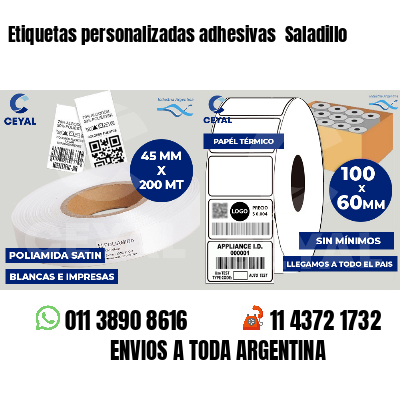 Etiquetas personalizadas adhesivas  Saladillo