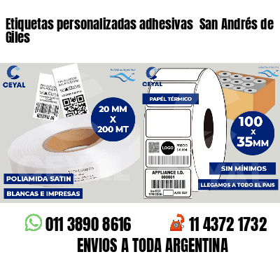 Etiquetas personalizadas adhesivas San Andrés de Giles